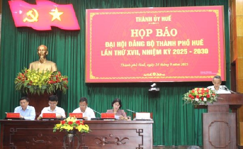 Đại hội đại biểu Đảng bộ thành phố Huế lần thứ XVII sẽ diễn ra từ ngày 02 đến ngày 04/10